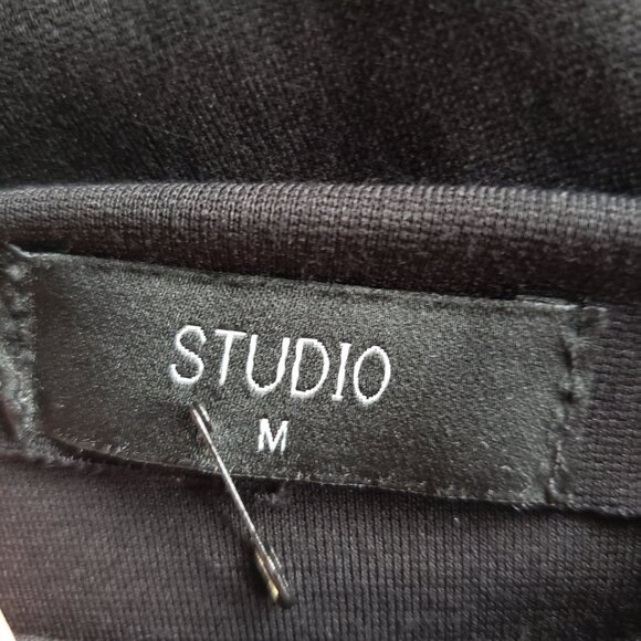 Jet Black Studio Black Mock Turtleneck Top with Ruge Scrunched Sides - Picture 10 of 10